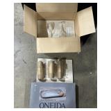 Oneida Tray & Orrefors Stemware.
