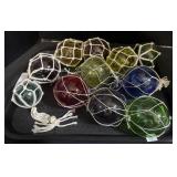 2 Colorful Glass Fishing Floats.