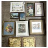 Art Prints, Small Oil On Boards, Navy Cert.