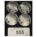 4-1 Troy Oz Fine Silver Indian Head Buffalo Rounds