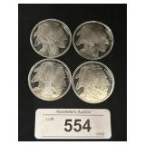 4-1Troy Oz Fine Silver Indian Head Buffalo Rounds.