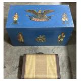 Painted Patriotic Chest & Suitcase.