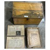 Storage Chest w/ Kennedy Newspapers.