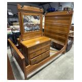 Antique Oak Eastlake Style SpoonCut Bedroom Suite.