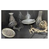 2 Antique Oil Lamp Holders.