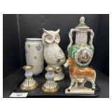 Vintage Ceramic Vases, Candle Holders & Figurines.