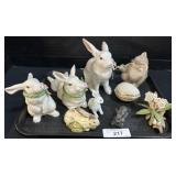 Lenox Trinket Box, Rabbit Figurines.