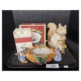 Squirrel Decor, Holiday Dish.