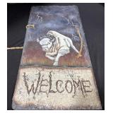 Bull Welcome Sign.