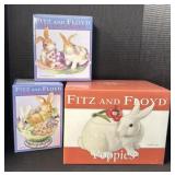 NOS Fitz & Floyd Rabbit Kitchen Decor.