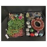 Assortment of Christmas Ornaments & Garland.