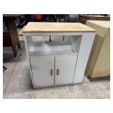 Oak Top Microwave Stand.