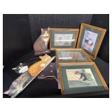 Assortment Of Cat Wall Decor, Cat Books.