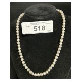 14K Gold Clasp Pearl Necklace.