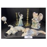 Glass Angel & Cat Decorations.