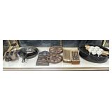 Auger Drill Bits, Enamelware, Cast Iron Pans.