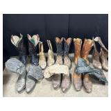 8 Pairs Of Cowboy Boots.