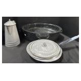 Graniteware/ Enamel Kettle, Pans, Roasting Pan.
