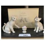 Lenox Cat Figurines W/ Box, 3 Pieces.