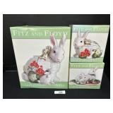 Fitz & Floyd Bunny Cookie Jar, Box & Spice