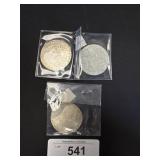 3 Silver Maria Theresa Thaler French Coins.