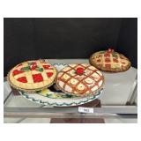 3 Ceramic Pie Containers & Turkey Platter.