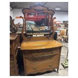 Antique Carved Oak Vanity.
