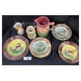 Hand Pitchers And Deer Plates.