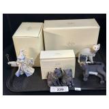 5 Lenox Cat Figures.