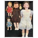 5 Porcelain & Rubber Dolls, Wilkinson & Gross.