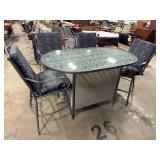 Nice Floral Glass Hightop Patio Set.