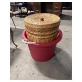 Wicker Laundry Basket, Plastic Tub.