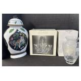 Royal Limited Crystal Glass Basket & Lenox Vase.