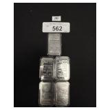 5 1 OZ Silver Bullion Bars.