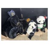2 Stuffed Panda Bears & 2Grizzly.