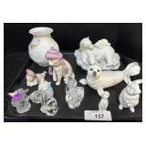 Kaiser Floral Vase, Crystal Animals.