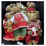13 Various Christmas Bears, Bearington Collection.
