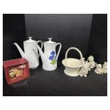 Lenox Animal Figures, 2 Teapots, Bunny Dish.