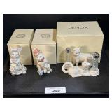 2 Lenox Cat Figurines & 1 Bunny Figurine.