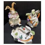 Fitz & Floyd Rabbit Cookie Jar,  Planter, Pitcher.