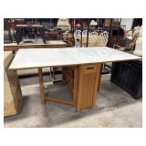 Danish Modern DropLeaf Table w/ 4 Slatted Chairs.