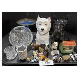 2 Dog Decanters, Dog Table Decor.