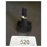 14 Kt Pearl & Diamond Accent Ring.