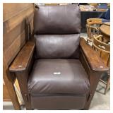 Oak & Faux Leather Recliner.