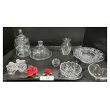 Capodimonte Roses, Crystal & Pressed Glass