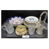 Cut Glass Vase & Pitcher.