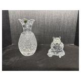 Waterford Crystal Panda & Vase.