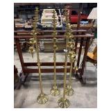 (4) Brass Floor Candelabras.