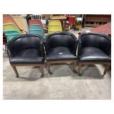 Mid Century Modern Vinyl Upholstered Barrel