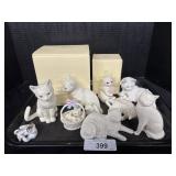Lenox Glass Cat Figures.